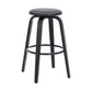 25" Gray And Black Solid Wood Swivel Backless Counter Height Bar Chair