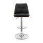 25" Black And Silver Faux Leather And Iron Swivel Adjustable Height Bar Chair