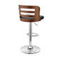 25" Black and Brown And Silver Iron Swivel Adjustable Height Bar Chair