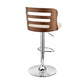 25" Cream And Silver Iron Swivel Adjustable Height Bar Chair