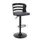 25" Gray And Black Iron Swivel Adjustable Height Bar Chair