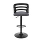 25" Gray And Black Iron Swivel Adjustable Height Bar Chair