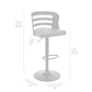 25" Gray And Black Iron Swivel Adjustable Height Bar Chair