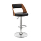 25" Black And Silver Iron Swivel Adjustable Height Bar Chair