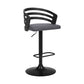 25" Gray And Black Iron Swivel Adjustable Height Bar Chair