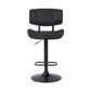 25" Black Iron Swivel Adjustable Height Bar Chair