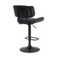 25" Black Iron Swivel Adjustable Height Bar Chair