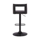 24" Black Faux Leather And Iron Swivel Adjustable Height Bar Chair