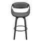 30" Gray And Black Iron Swivel Bar Height Bar Chair