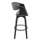 30" Gray And Black Iron Swivel Bar Height Bar Chair