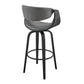 30" Gray And Black Iron Swivel Bar Height Bar Chair