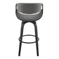 30" Gray And Black Iron Swivel Bar Height Bar Chair