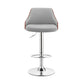 24" Gray And Silver Iron Swivel Adjustable Height Bar Chair