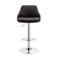 24" Black And Silver Iron Swivel Adjustable Height Bar Chair