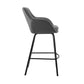 26" Gray And Black Iron Swivel Low Back Counter Height Bar Chair