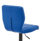 25" Blue And Black Iron Swivel Adjustable Height Bar Chair