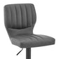 25" Gray And Black Iron Swivel Adjustable Height Bar Chair