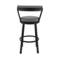 30" Gray And Black Iron Swivel Bar Height Bar Chair