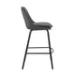 30" Gray And Black Iron Swivel Low Back Bar Height Bar Chair