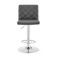 24" Gray And Silver Iron Swivel Low Back Adjustable Height Bar Chair