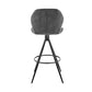 27" Charcoal And Black Iron Counter Height Bar Chair