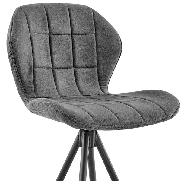 30 Charcoal And Black Iron Bar Height Bar Chair