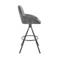 26" Charcoal And Black Iron Counter Height Bar Chair