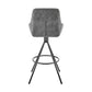 29" Charcoal And Black Iron Bar Height Bar Chair