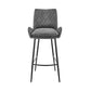 26" Charcoal And Black Iron Counter Height Bar Chair