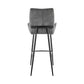 26" Charcoal And Black Iron Counter Height Bar Chair