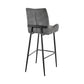 31" Charcoal And Black Iron Bar Height Bar Chair