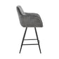 30" Charcoal And Black Iron Bar Height Bar Chair