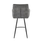 30" Charcoal And Black Iron Bar Height Bar Chair