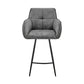 30" Charcoal And Black Iron Bar Height Bar Chair