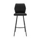 30" Black Faux Leather And Iron Bar Height Bar Chair