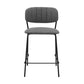 26" Gray And Black Iron Counter Height Bar Chair