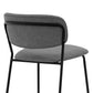 26" Gray And Black Iron Counter Height Bar Chair