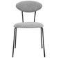 26" Gray And Black Faux Leather And Iron Counter Height Bar Chair