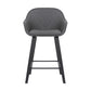 26" Gray And Black Iron Counter Height Bar Chair