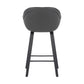 26" Gray And Black Iron Counter Height Bar Chair