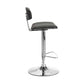 26" Gray And Silver Iron Swivel Low Back Adjustable Height Bar Chair