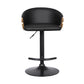 24" Black Faux Leather And Iron Swivel Low Back Adjustable Height Bar Chair