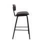 26" Black Iron Low Back Counter Height Bar Chair