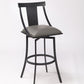 30" Gray And Black Iron Swivel Bar Height Bar Chair