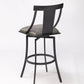 30" Gray And Black Iron Swivel Bar Height Bar Chair