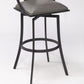 30" Gray And Black Iron Swivel Bar Height Bar Chair