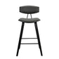 29" Gray And Black Iron Low Back Bar Height Bar Chair