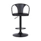 24" Black Iron Swivel Low Back Adjustable Height Bar Chair