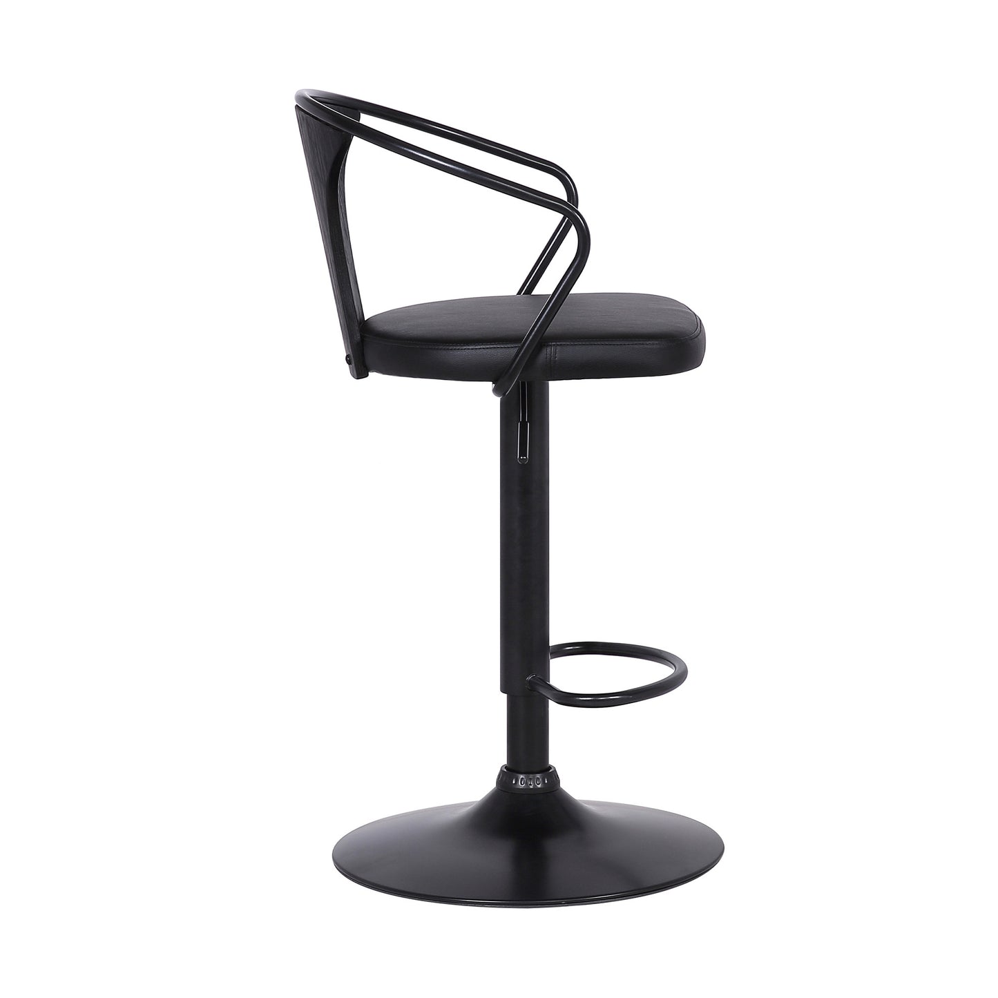 24" Black Iron Swivel Low Back Adjustable Height Bar Chair