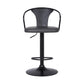 24" Gray And Black Iron Swivel Low Back Adjustable Height Bar Chair